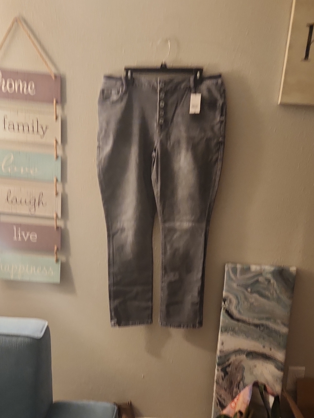 CAbi Gray Button-Front Jeans